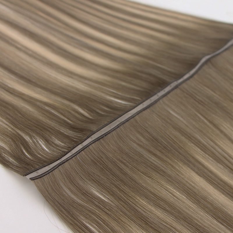 Better Hair Butterfly Weft showing 360-degree flexibility of the Flex-Bond track to prevent cracking and ensure seamless blending for fine hair.