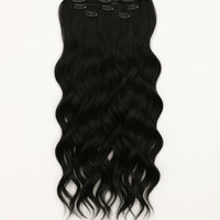 1 - Jet Black Remy Hair Invisible Clip In Hair Extensions Human Hair