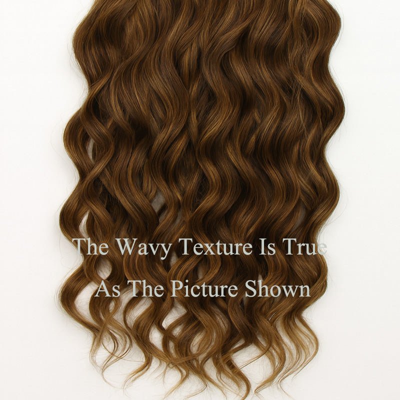 2 - Wavy Dark Brown Remy Human Hair Clip In Extensions