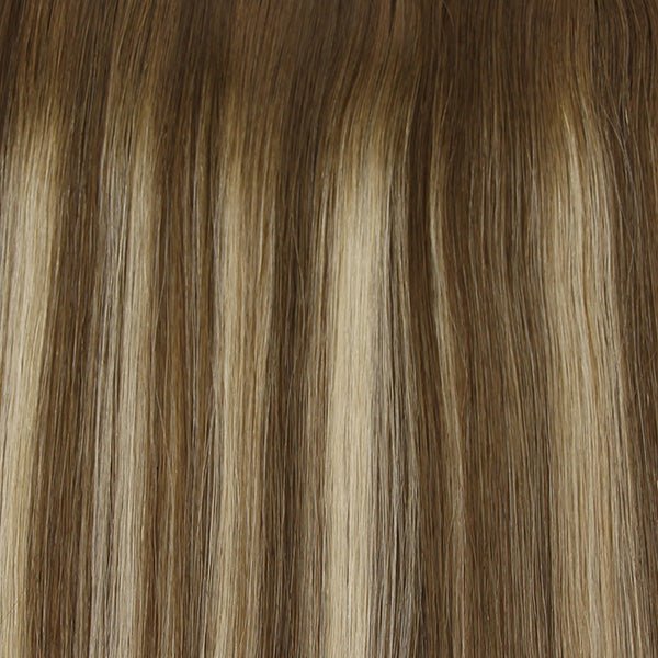 B6 - 6 - 60 - Chestnut Brown to Platinum Blonde Seamless Butterfly Weft Extensions