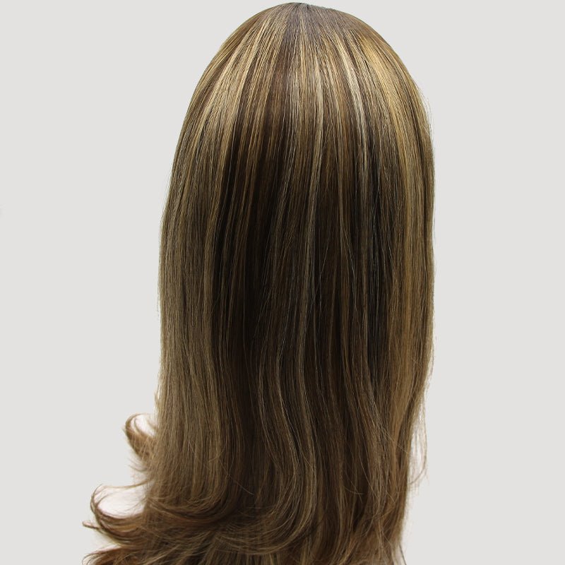 Caramel Blonde Balayage Silk Top Hair Wigs
