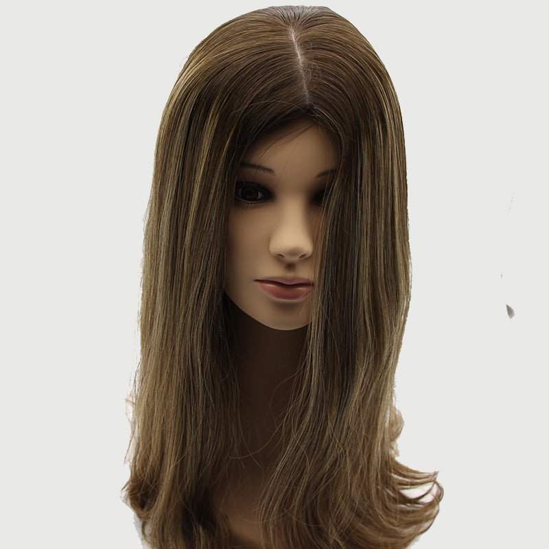 Caramel Blonde Balayage Silk Top Hair Wigs