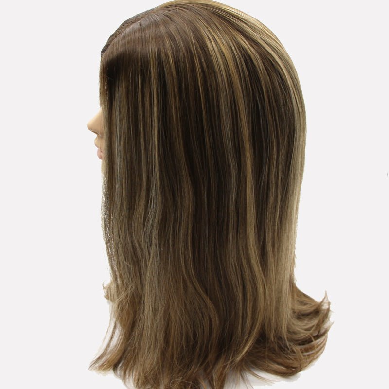 Caramel Blonde Balayage Silk Top Hair Wigs