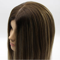 Caramel Blonde Balayage Silk Top Hair Wigs