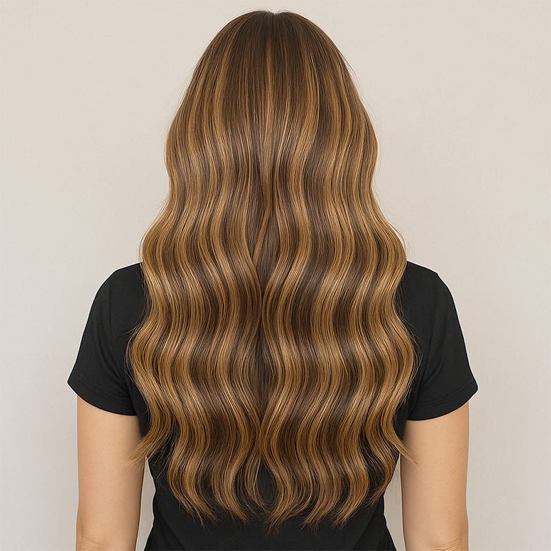 Highlight Piano Dark & Chestnut Brown Seamless Butterfly Weft Extensions