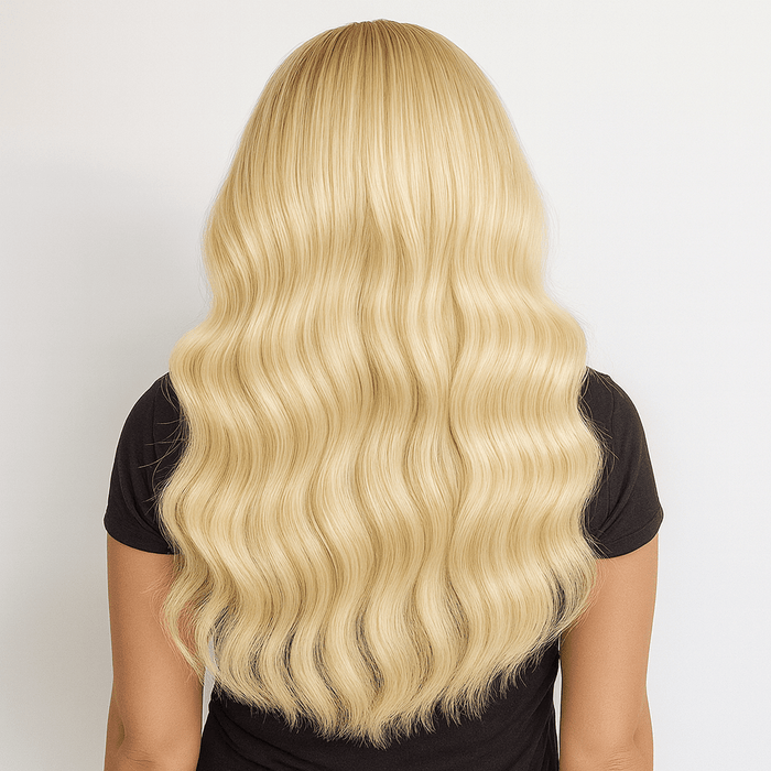 Light Golden Blonde Seamless Butterfly Weft Extensions