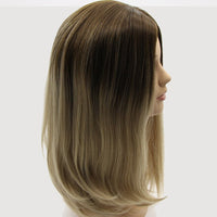 Long Layered Straight Shadow Blonde Silk Top Jewish Wig