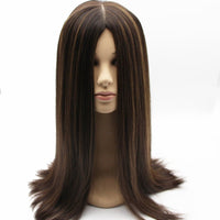 Midnight with Mocha Highlights Long Preminum Human Hair Wig