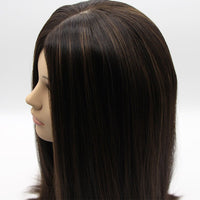 Midnight with Mocha Highlights Long Preminum Human Hair Wig