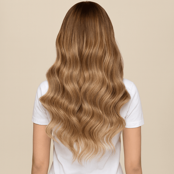 Piano Chestnut Brown & Golden Blonde Seamless Butterfly Weft Extensions