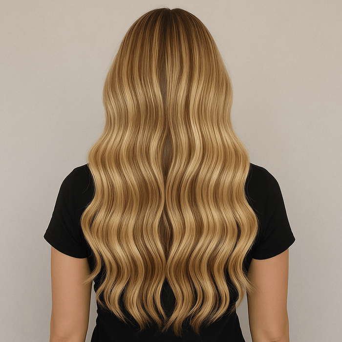 Piano Light Brown & Dark Blonde Seamless Butterfly Weft Extensions